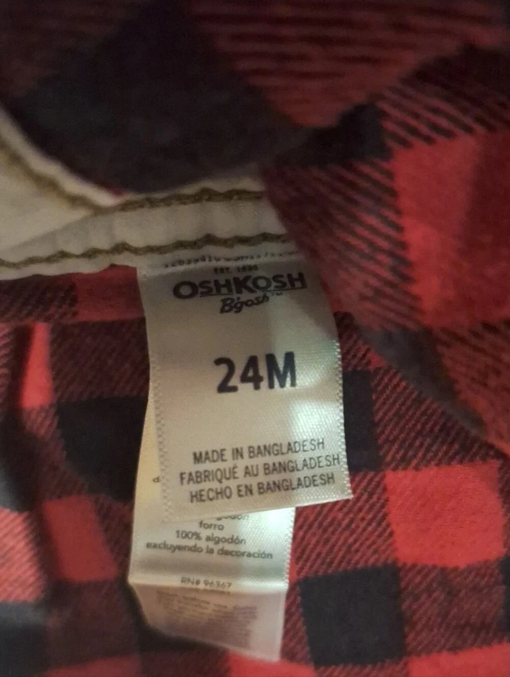 OshKosh B'Gosh Denim Flannel Lined Overalls Bibs